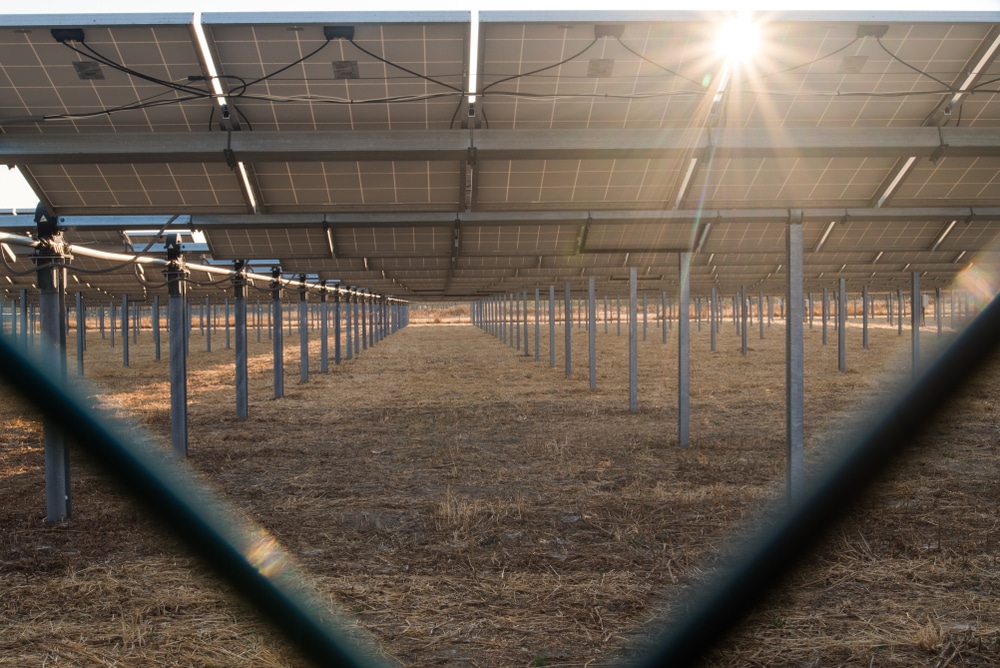 Solar Panel Racking - Sun-Pull Wire (photo via Shutterstock)