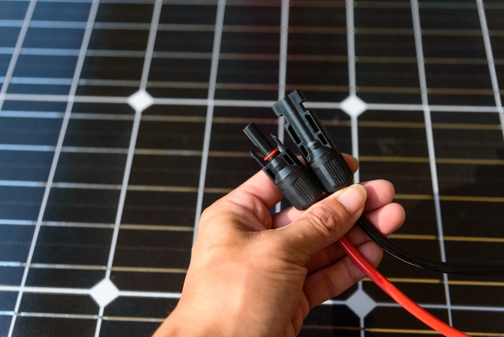 MC4 Solar Connector Out in the Field - Sun-Pull Wire (Photo via Shutterstock)